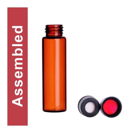 Cp Lab Safety. Wheaton MicroLiter 8ML Amber Vial Kit, Black PP Open Top Cap, 100 pk 15-2060K-8A